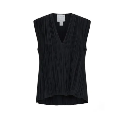 Pleated V-Neck Blouse