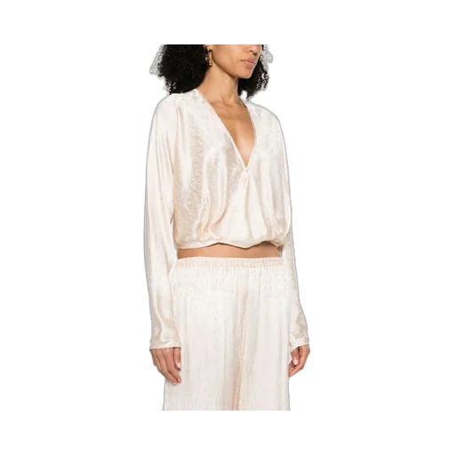 Long-Sleeved V-Neck Blouse