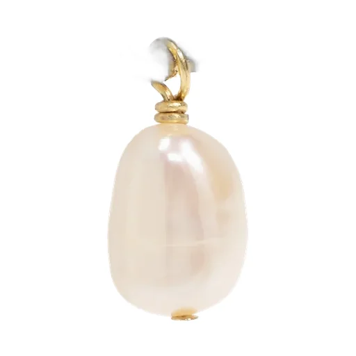 Faux-Pearl Pendant Hoop Earrings