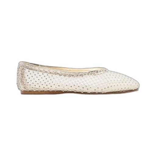 Mesh Embellished Flat Shoes