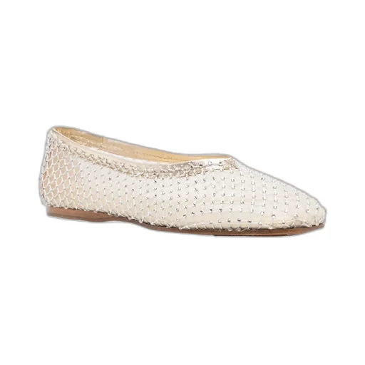 Mesh Embellished Flat Shoes