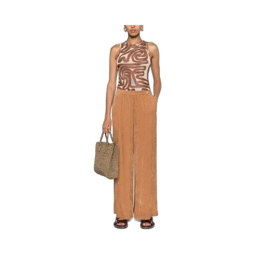 Elastic Waist Wide-Leg Pants