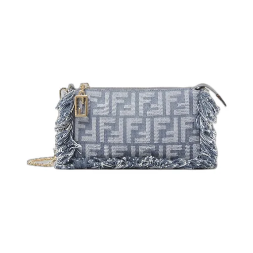 Baguette Ff Jacquard Fringed Pouch