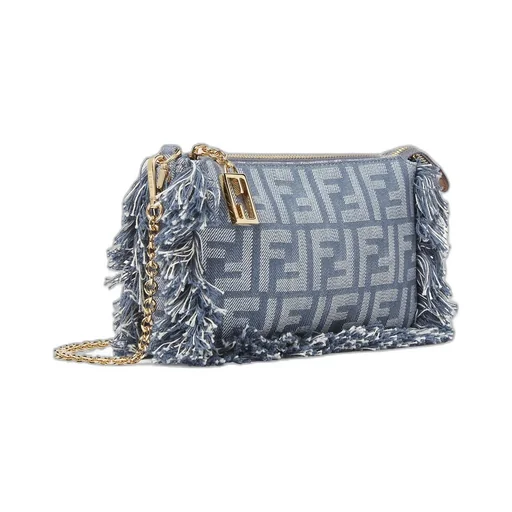 Baguette Ff Jacquard Fringed Pouch