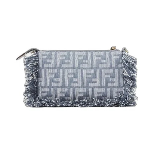 Baguette Ff Jacquard Fringed Pouch