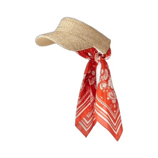 Visor With Cotton Coral Bandana Foulard