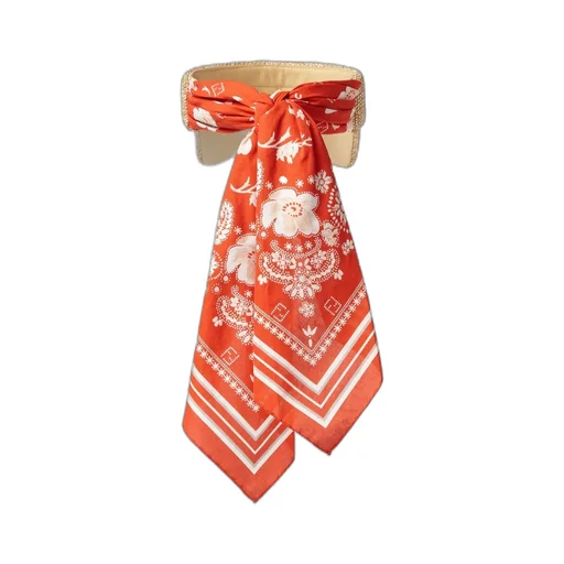 Visor With Cotton Coral Bandana Foulard