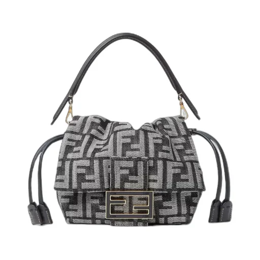 Ff Flocked Denim Mini-Bag