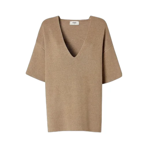 Dark Beige Cotton And Silk Sweater