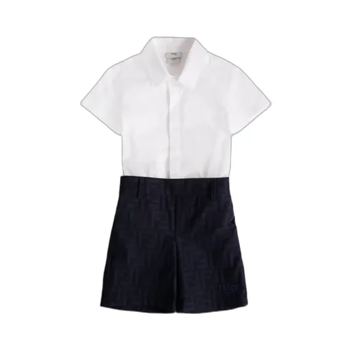 Ff-Jacquard Short And Shirt Set