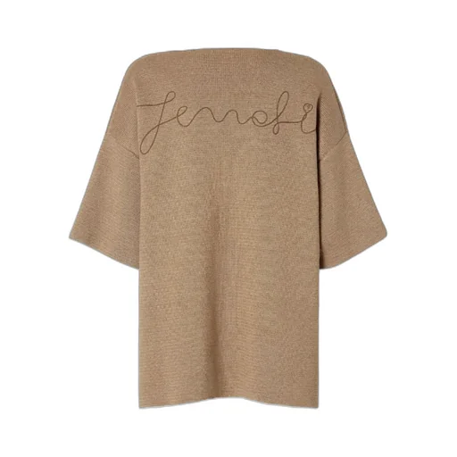 Dark Beige Cotton And Silk Sweater