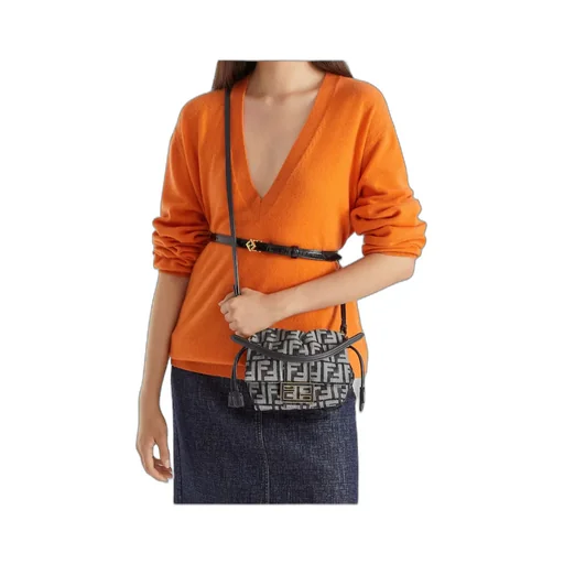 Ff Flocked Denim Mini-Bag
