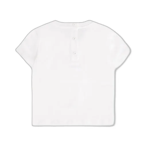 White Jersey Baby T-Shirt With Multicolour Fendi Print