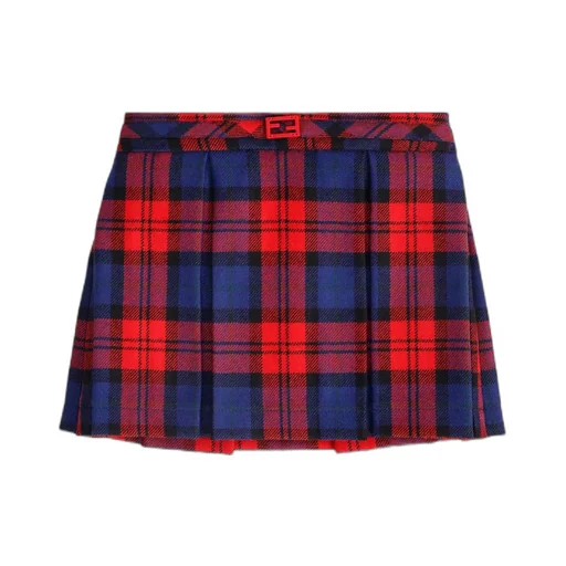 Plaid-Pattern Mini Skirt