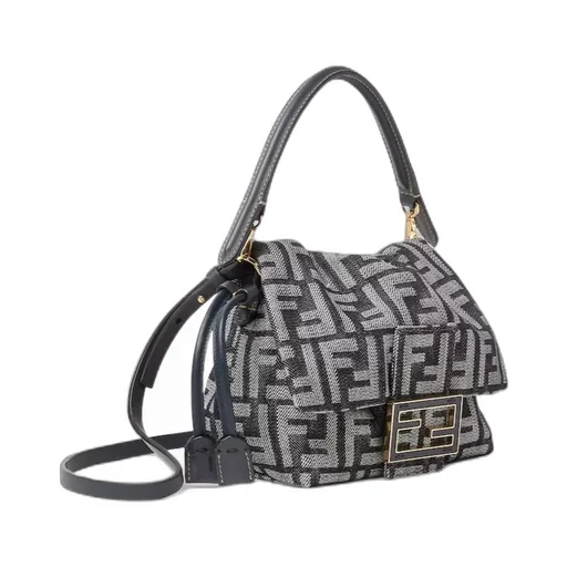 Ff Flocked Denim Mini-Bag