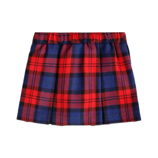 Plaid-Pattern Mini Skirt
