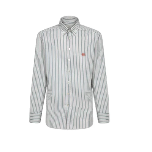 Logo Embroidered Striped Shirt