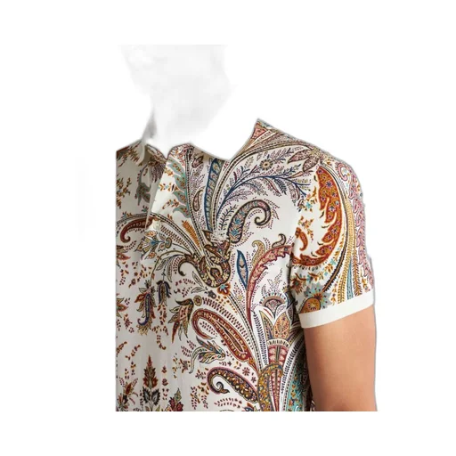 Paisley Printed Short-Sleeved Polo Shirt