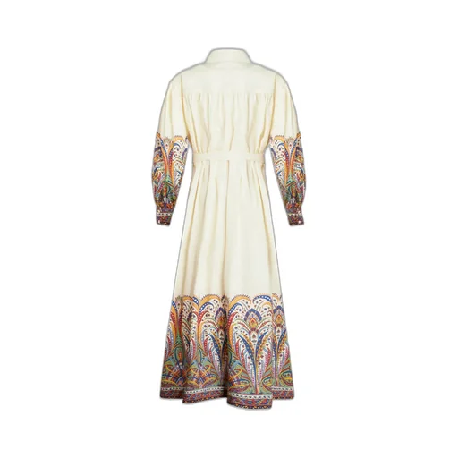 Paisley Printed Belted Shirt Dress