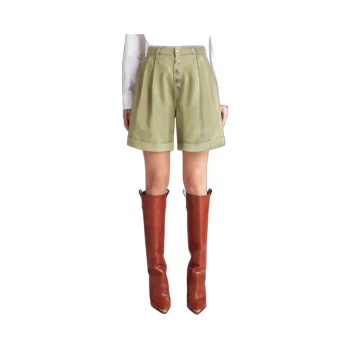 Chevron High-Waist Bermuda Shorts