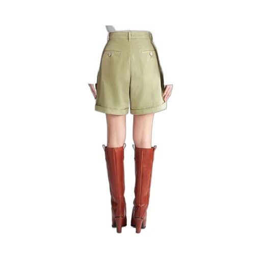 Chevron High-Waist Bermuda Shorts