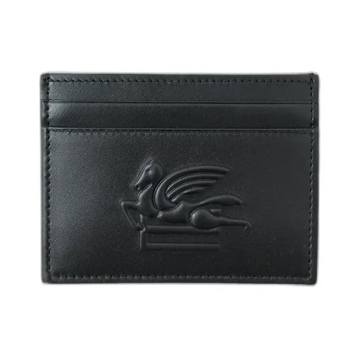 Pegaso-Motif Leather Cardholder