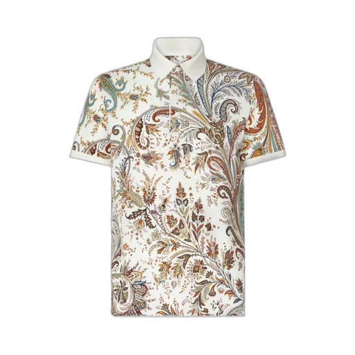 Paisley Printed Short-Sleeved Polo Shirt