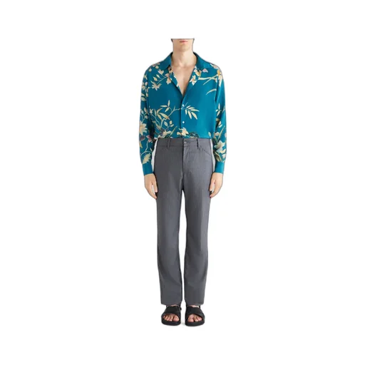 Floral Print Collared Button-Up Shirt
