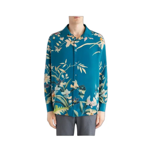 Floral Print Collared Button-Up Shirt