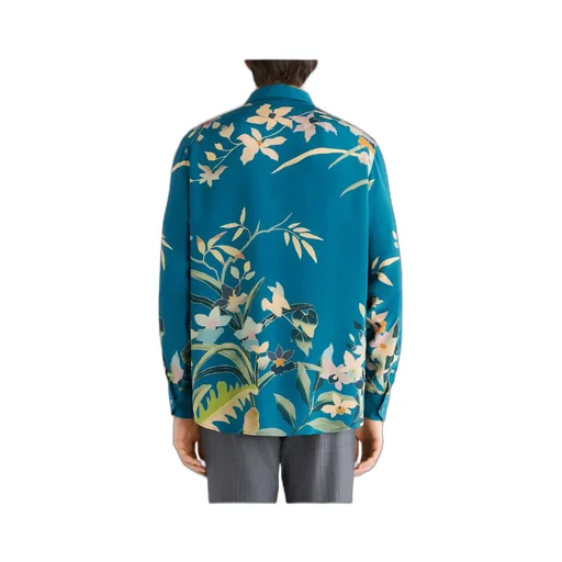 Floral Print Collared Button-Up Shirt