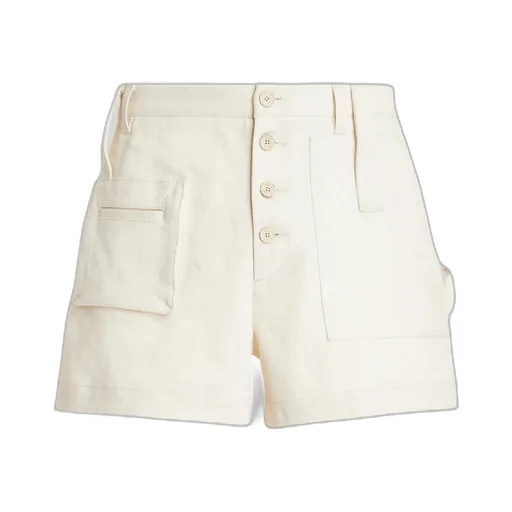 High Waisted Button-Up Chino Shorts