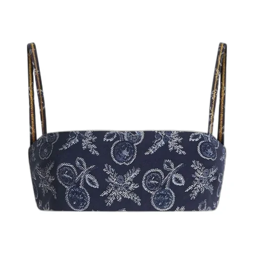 Patterned-Jacquard Spaghetti Strap Top
