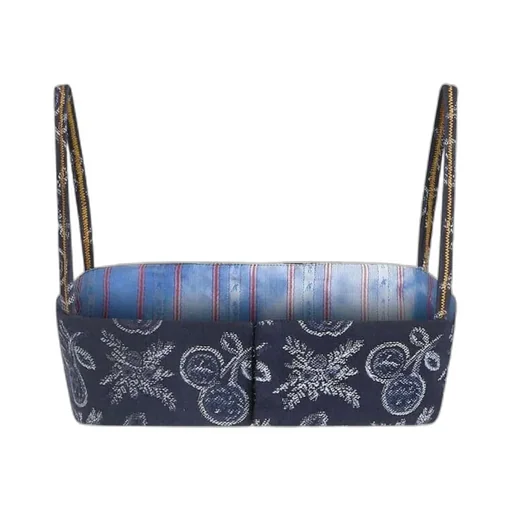 Patterned-Jacquard Spaghetti Strap Top