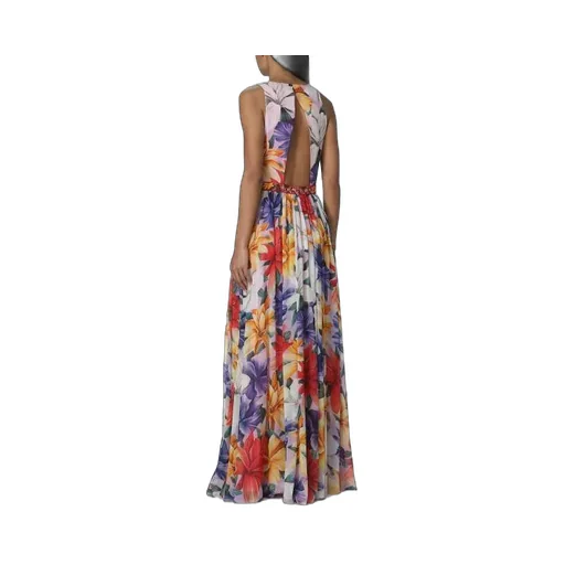 Floral-Print Silk Dress