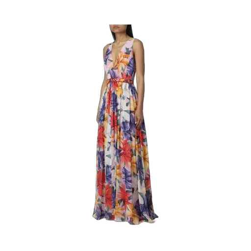 Floral-Print Silk Dress
