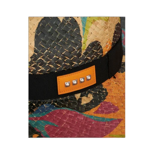 Floral Straw Hat With Micro Studs