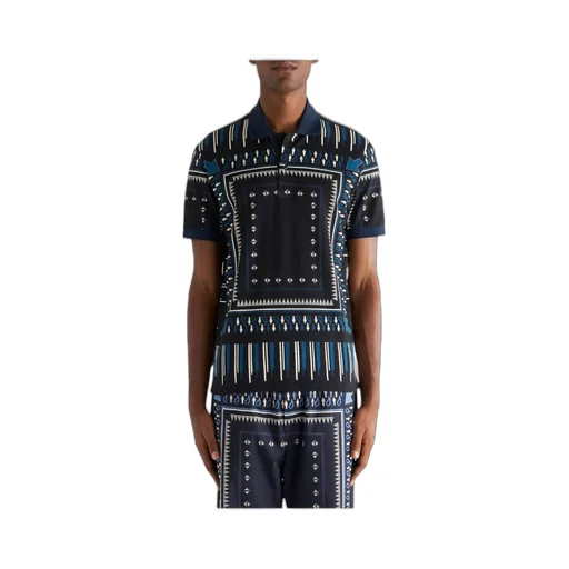 Graphic Printed Short-Sleeved Polo Shirt