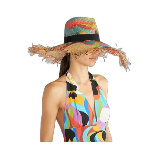 Floral Straw Hat With Micro Studs