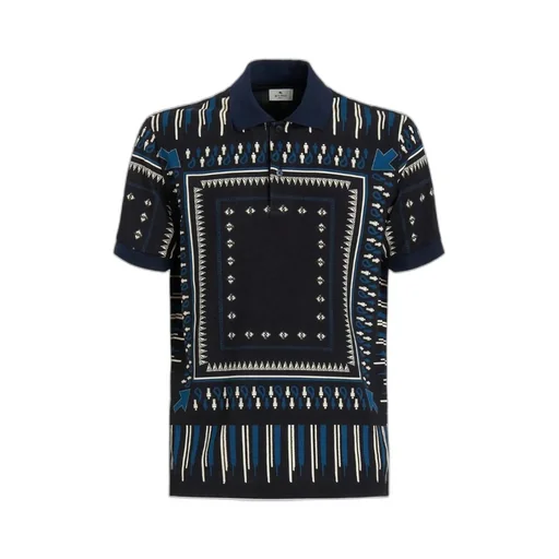 Graphic Printed Short-Sleeved Polo Shirt