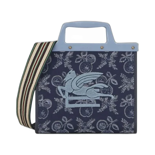 Logo Embroidered Paisley Tote Bag