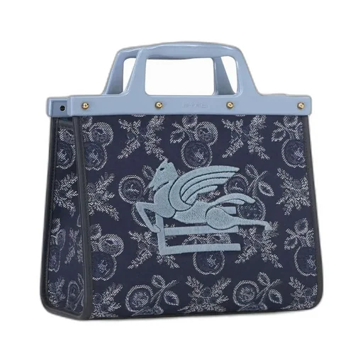 Logo Embroidered Paisley Tote Bag