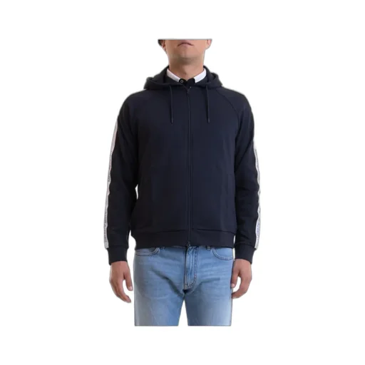 Logo Print Striped Casual Jacket