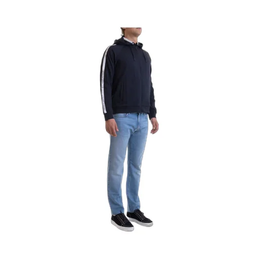 Logo Print Striped Casual Jacket