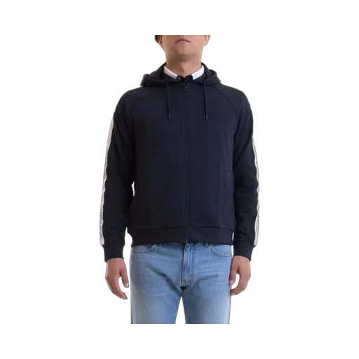 Logo Print Striped Casual Jacket