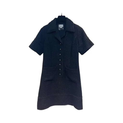 Short-Sleeved Lapel Dress
