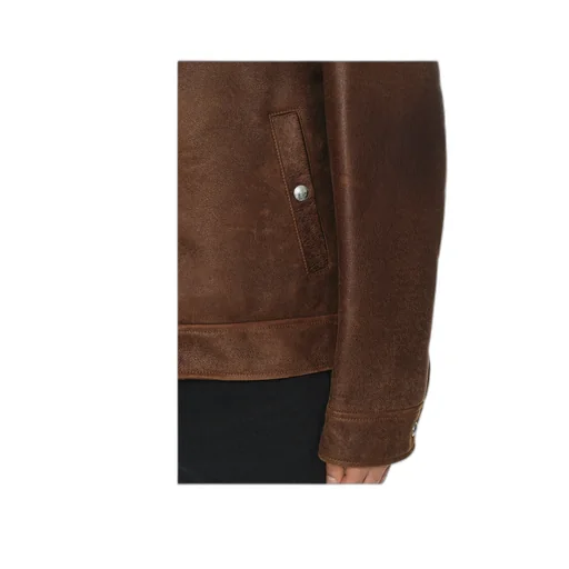 Lapel Zipper Leather Jacket