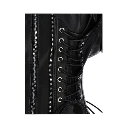 X Ducati Laced Leather Biker Bodysuit