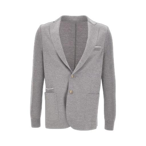 Ribbed Knit Blazer Jacket