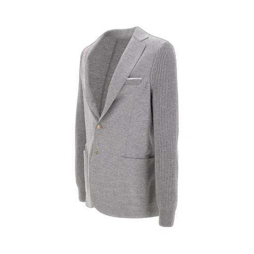 Ribbed Knit Blazer Jacket