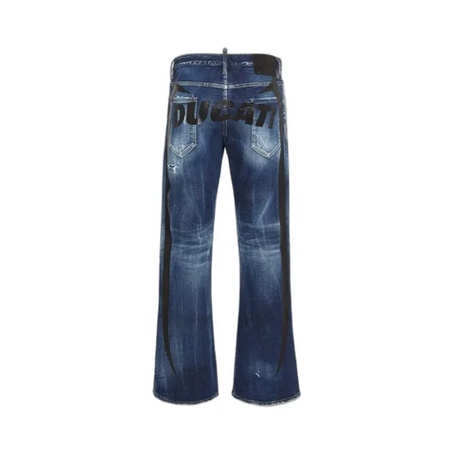 X Ducati Distressed Straight-Leg Jeans
